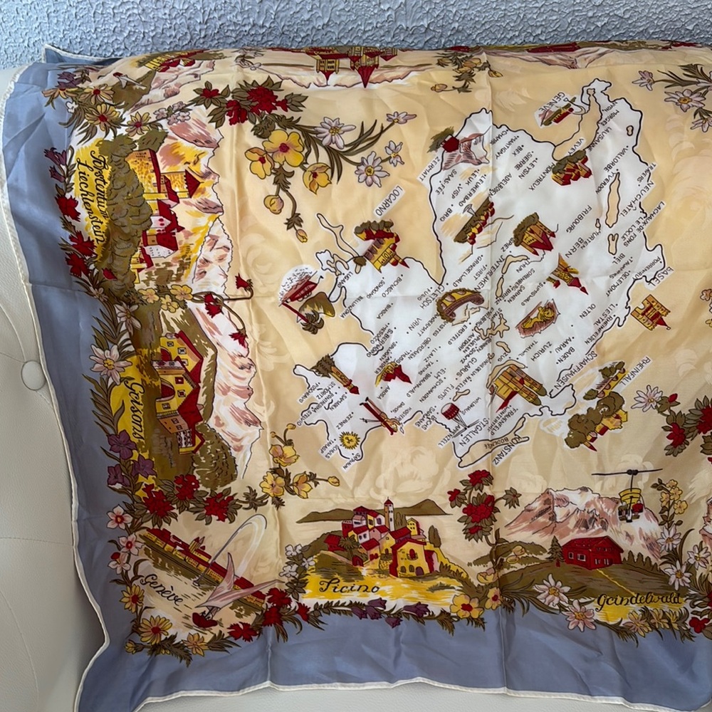 Vintage Map Print Scarf - Picture 5 of 11